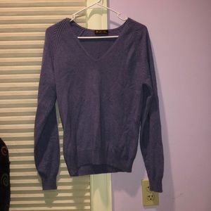 lilac cashmere v-neck sweater